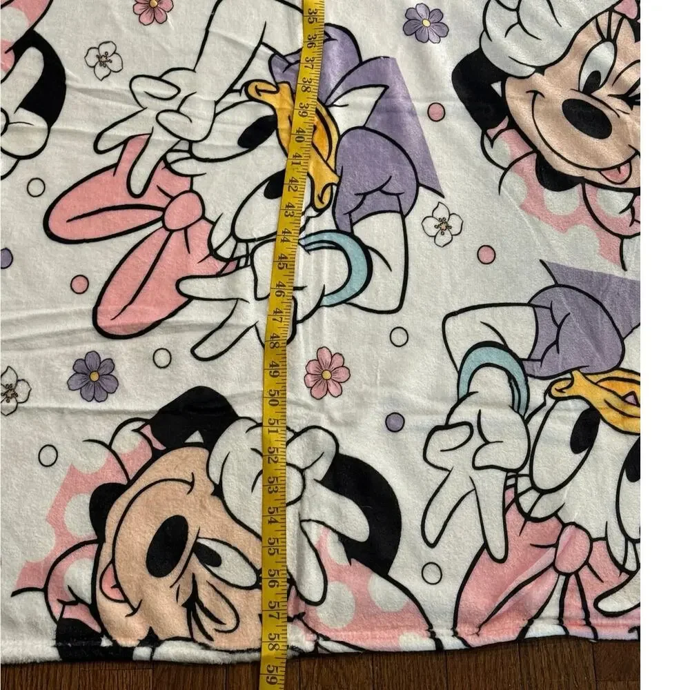 Minnie Daisy Duck Soft Fleece Throw Blanket 58x50 Pink Purple Polyester Cute
